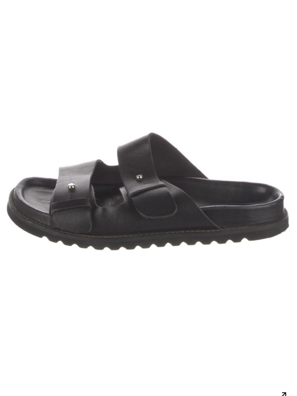 Jenni Kayne Black Hutton Double-Strap Slides - Picture 2 of 5